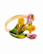 Tulip Garden Enamel Bloom Ring Series