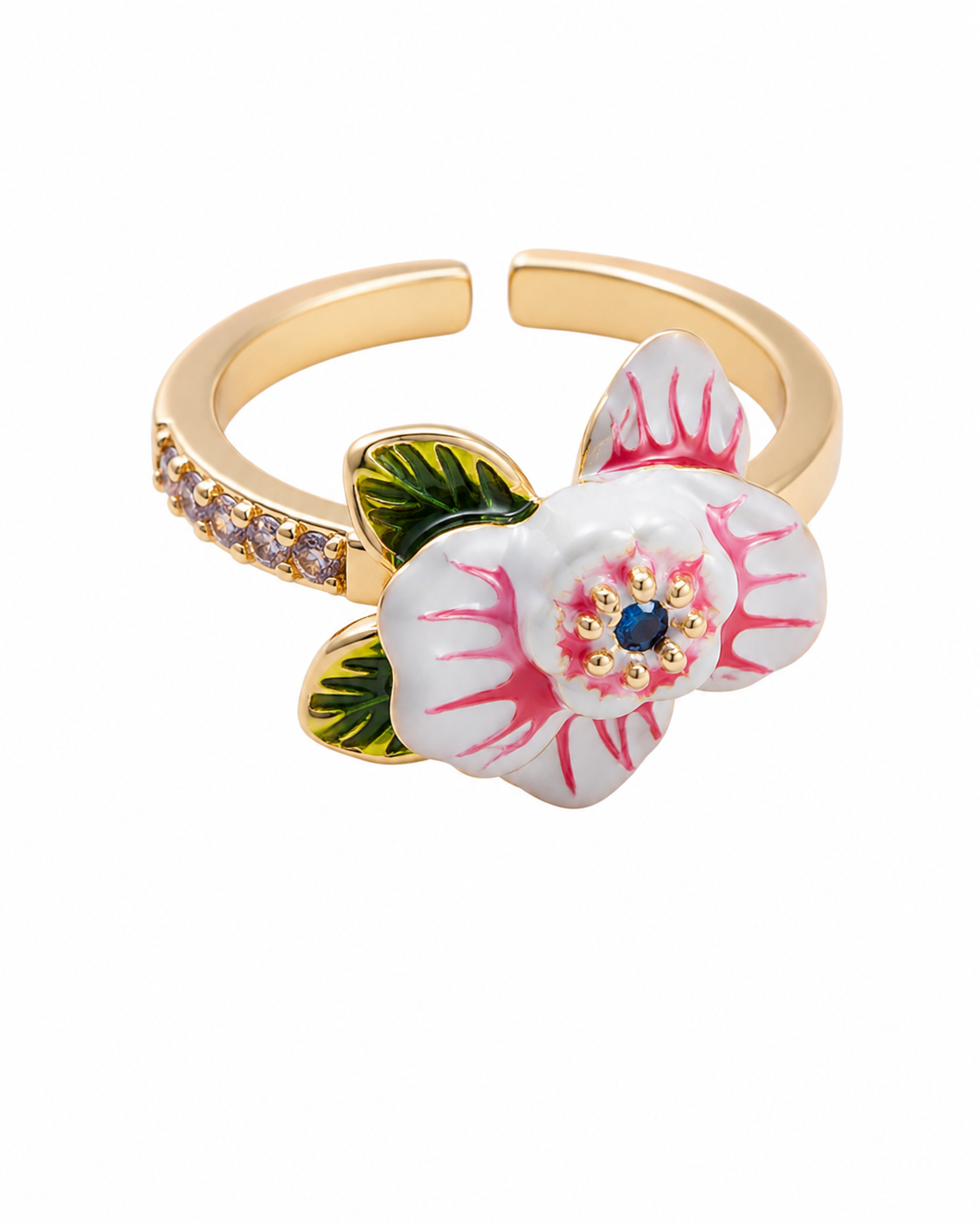 Sapphire Bloom Enamel Bloom Ring Series
