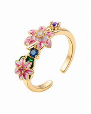 Jewel Petals Enamel Bloom Ring Series