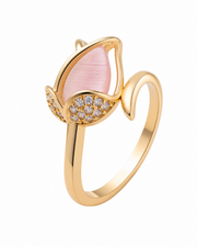 Blush Tulip Enamel Bloom Ring Series
