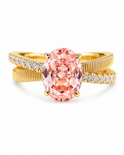 Pink Florentine Oval Crystal Ring
