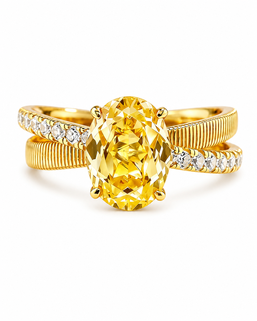 Florentine Oval Crystal Ring
