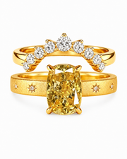 Yellow Élodie Oval Crystal Ring Set