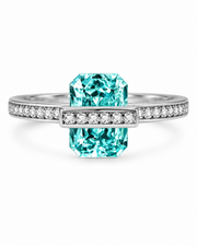 Ocean Blue Aveline Radiant Crystal Ring