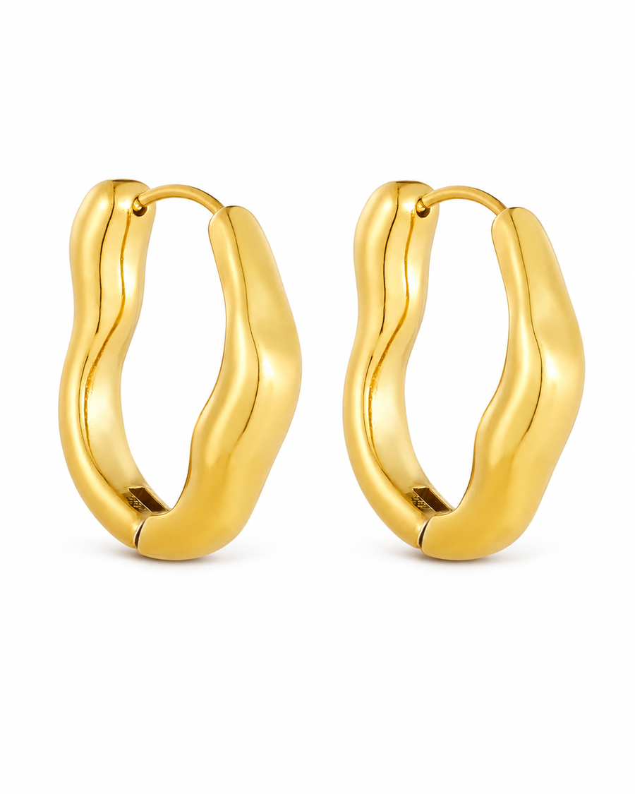 Sculpted Wave Hoop Earrings