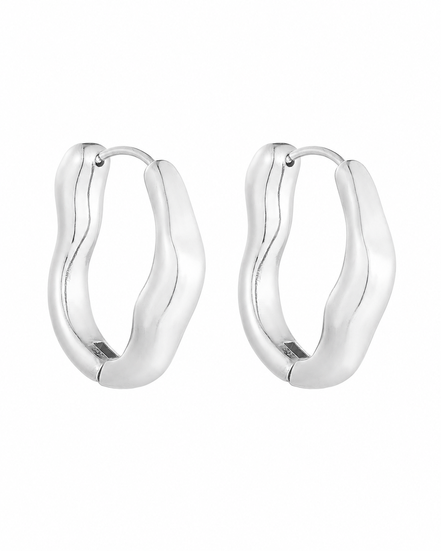Sculpted Wave Hoop Earrings