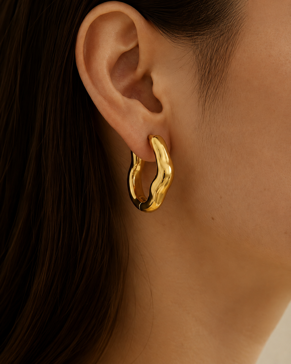 Sculpted Wave Hoop Earrings additional view 3