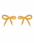 Gold Éclat Crystal Bow Earrings