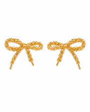 Gold Éclat Crystal Bow Earrings