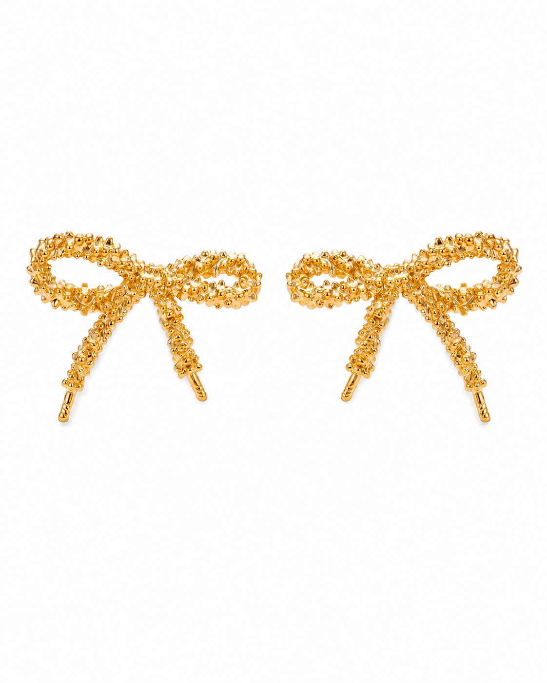 Gold Éclat Crystal Bow Earrings
