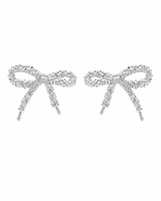 Silver Éclat Crystal Bow Earrings