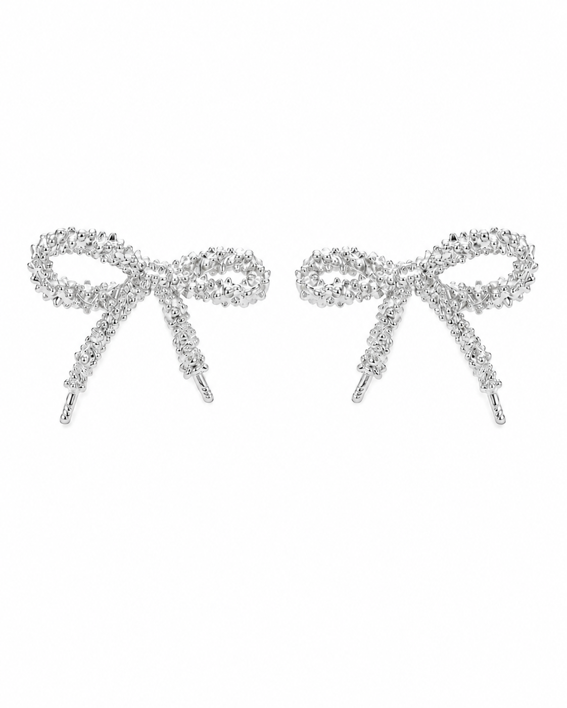 Silver Éclat Crystal Bow Earrings