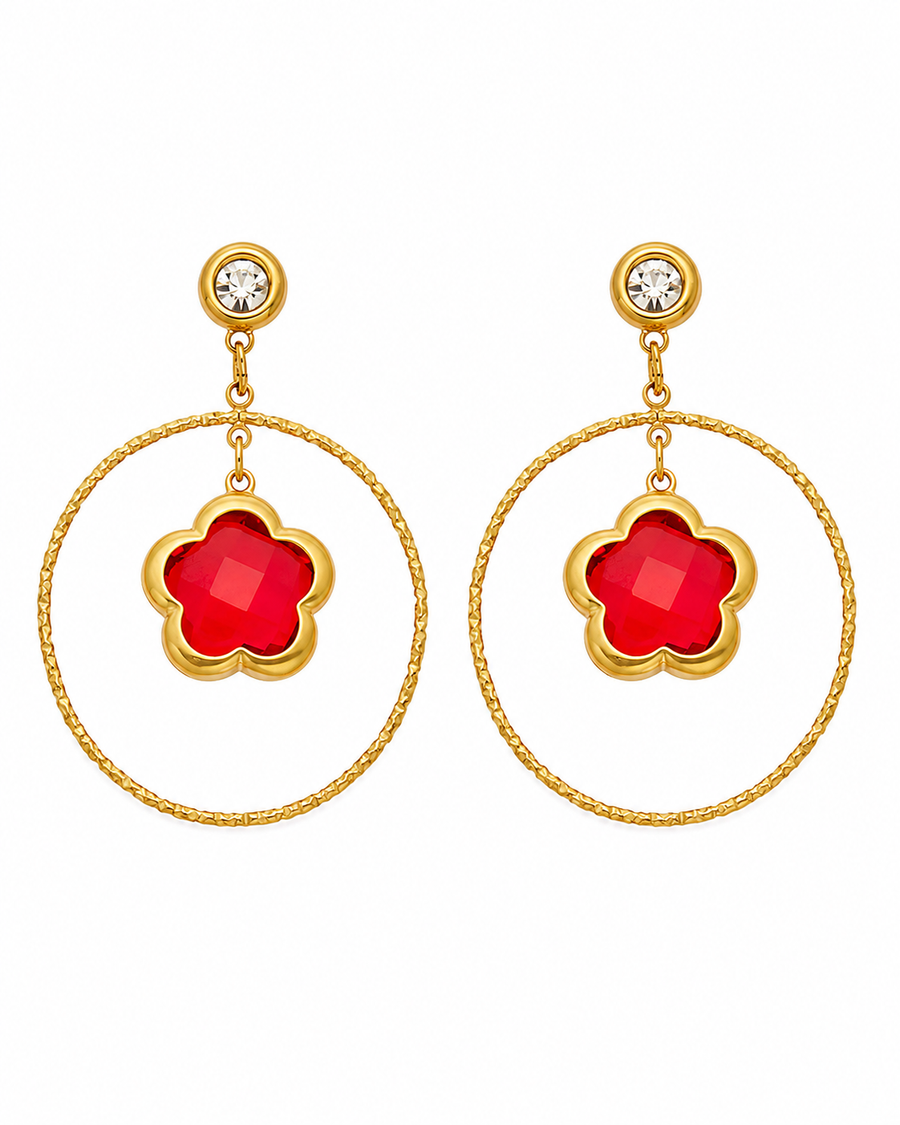 Fleur Glass Hoop Earrings