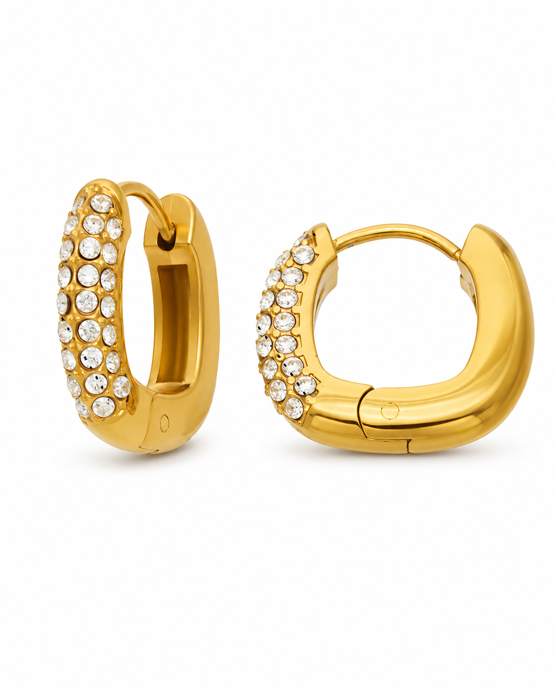 Pavé Dome Huggie Earrings