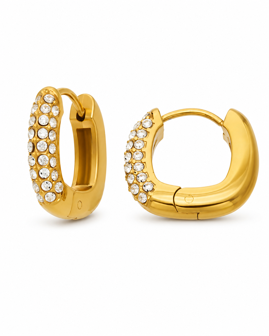 Pavé Dome Huggie Earrings