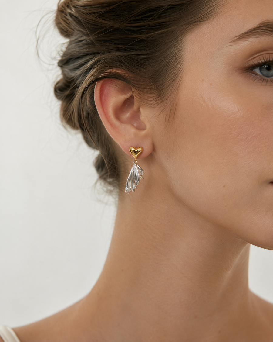 Amora Heart Wing Earrings