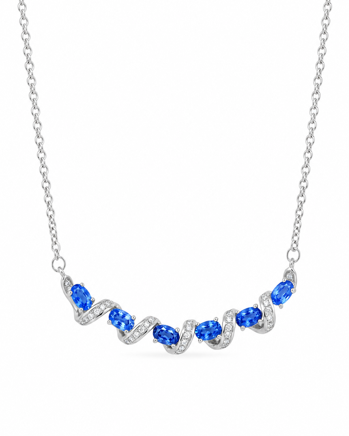 Blue / Silver Viva Twist Necklace