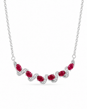 Red / Silver Viva Twist Necklace