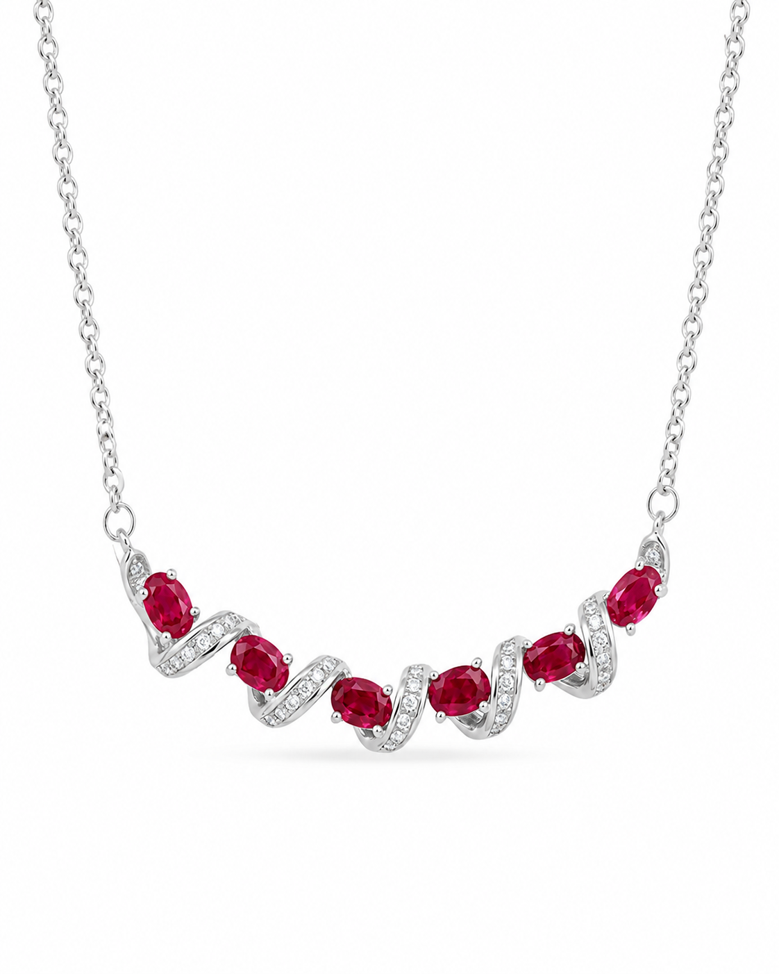 Red / Silver Viva Twist Necklace