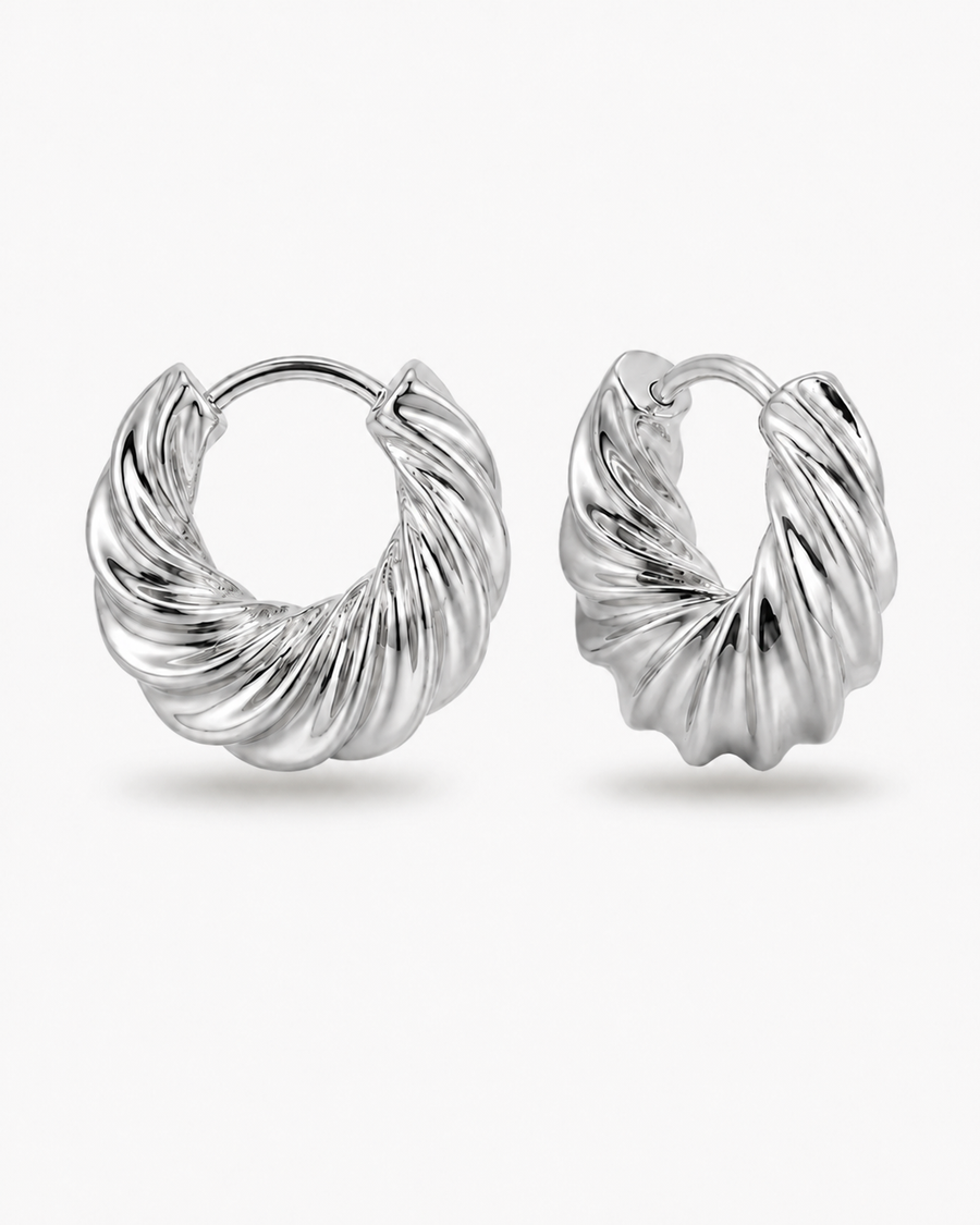 Croissant Twist Hoop Earrings