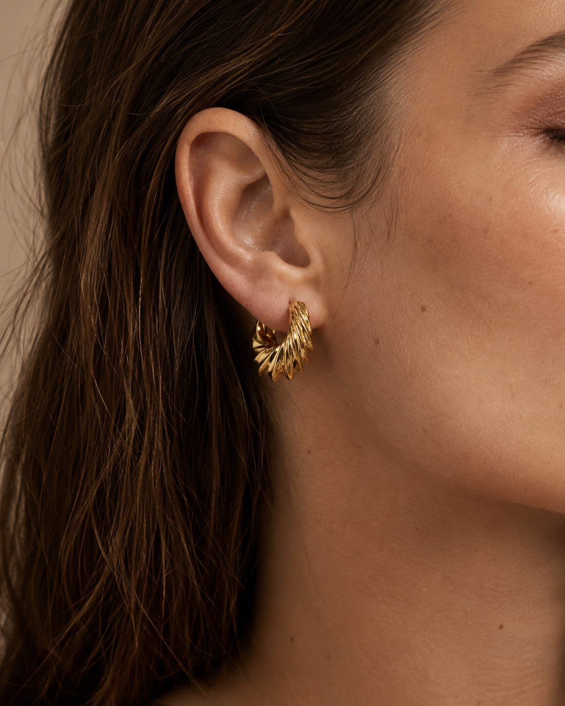 Croissant Twist Hoop Earrings additional view 3
