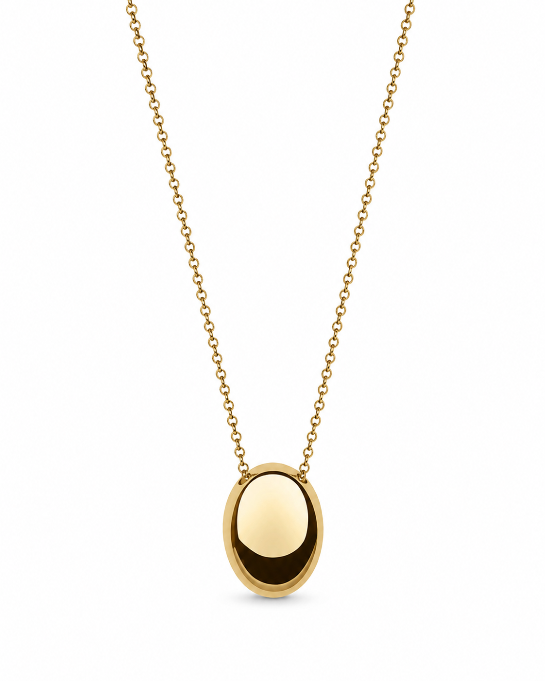 Gold Sculpted Pebble Necklace
