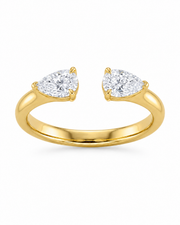 Gold Twin Marquise Open Ring
