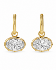 Gold Hailey Oval Drop Earrings