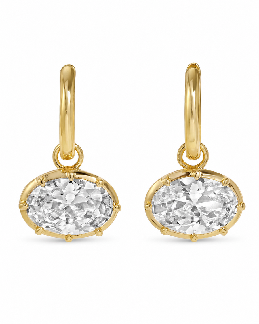 Hailey Oval Drop Earrings