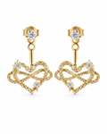 Gold Amora Interlocking Heart Earrings
