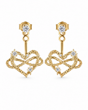 Gold Amora Interlocking Heart Earrings