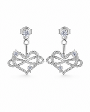 Silver Amora Interlocking Heart Earrings