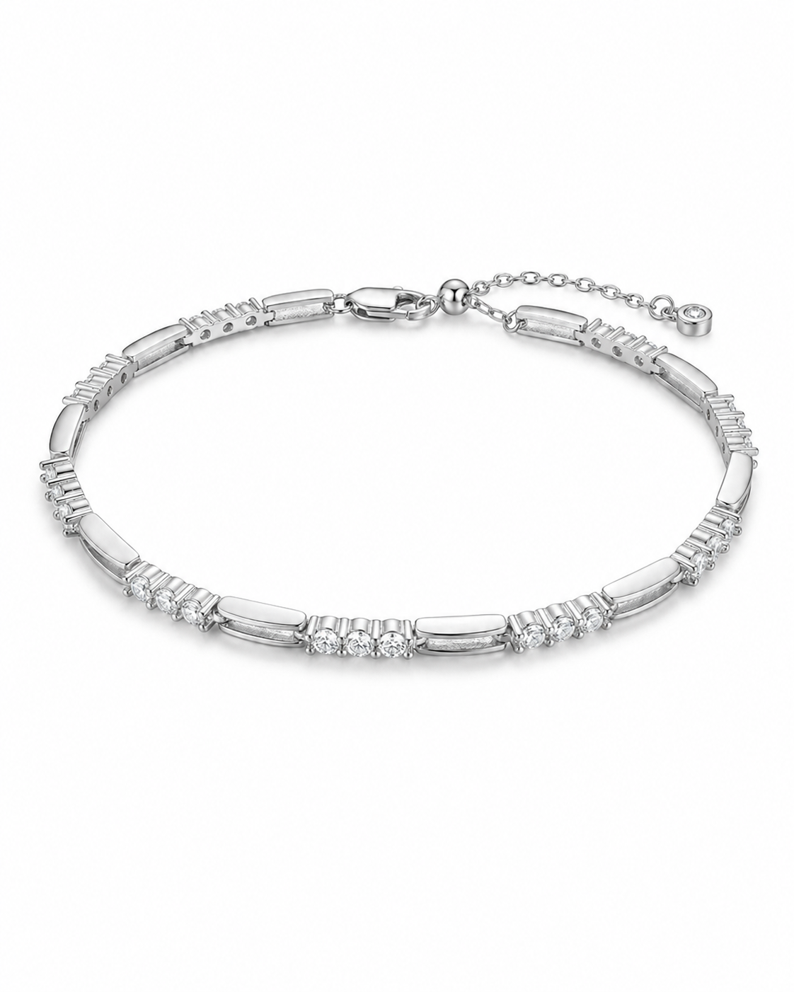 Silver Éclat Crystal Link Bracelet