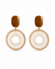 Tiger Eye Solène Woven Circle Earrings