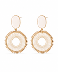 Ivory White Solène Woven Circle Earrings