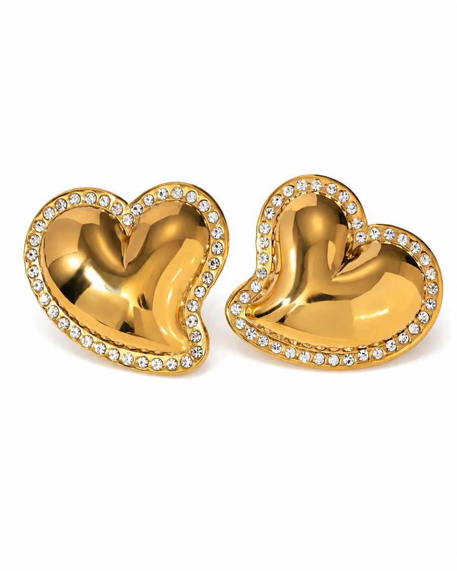 Amora Puffed Heart Earrings