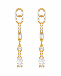 Link Drop / Gold Crystal Drop Earring Series