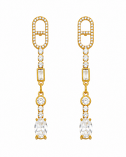 Link Drop / Gold Crystal Drop Earring Series