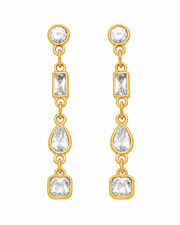Geometric Drop / Gold Crystal Drop Earring Series