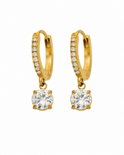 Round Drop Crystal Huggie Series
