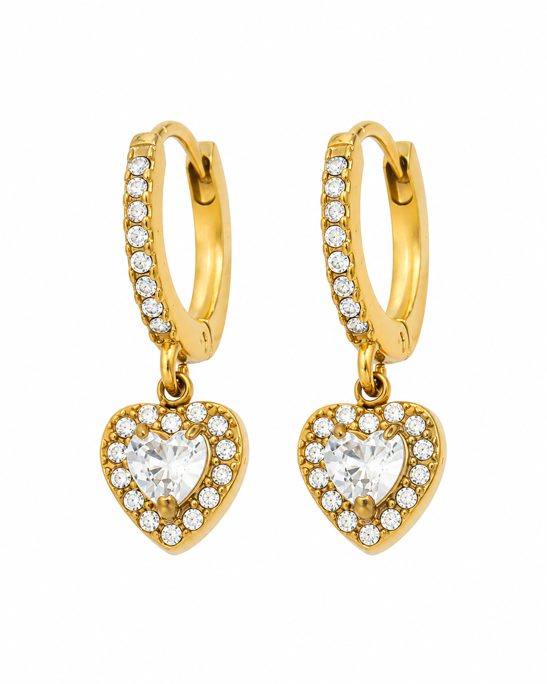 Heart Drop Crystal Huggie Series