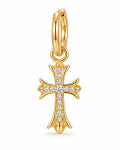 Double Cross Drop Earrings