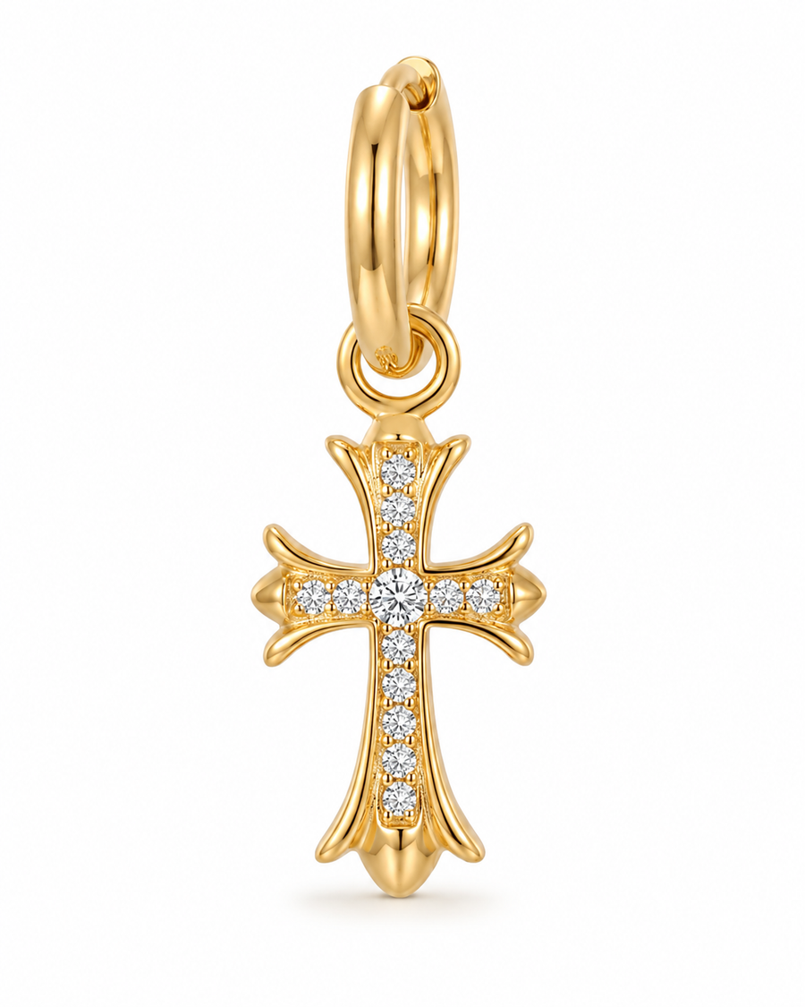 Double Cross Drop Earrings