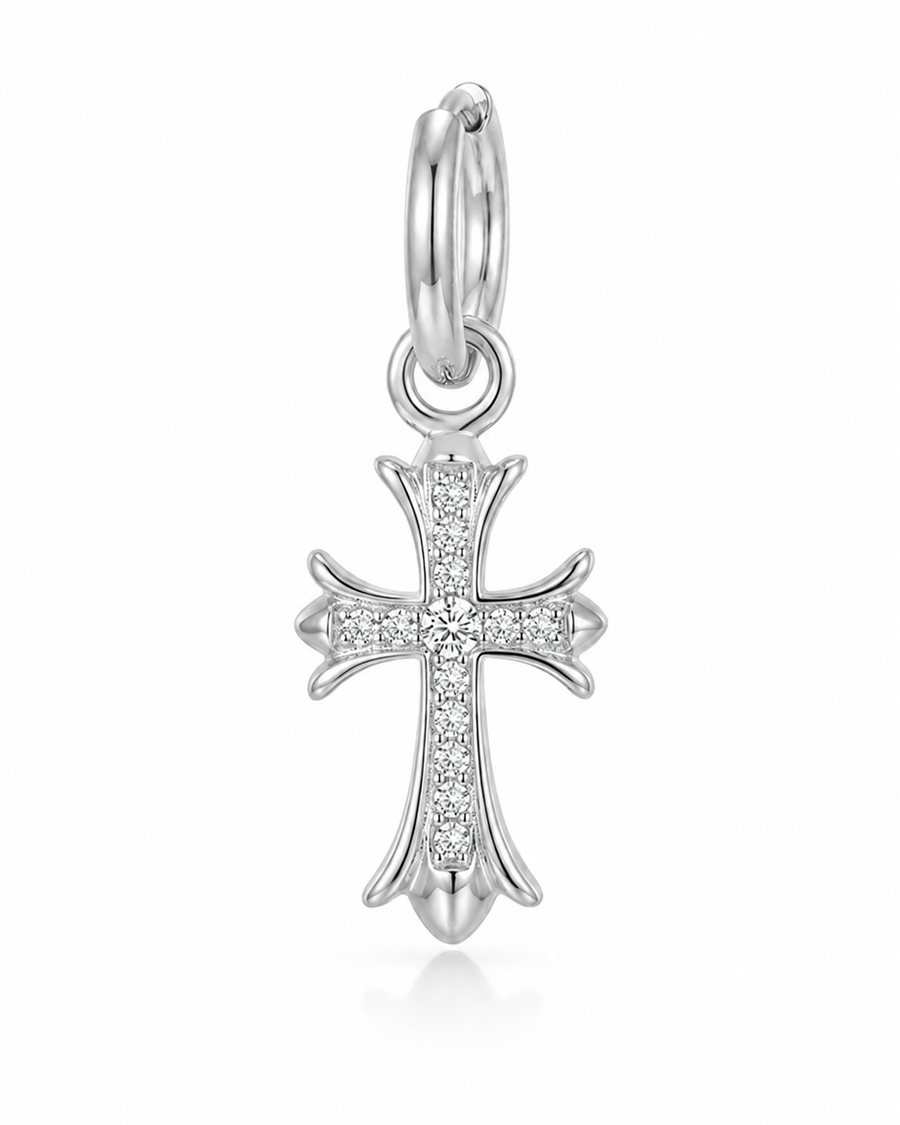 Double Cross Drop Earrings