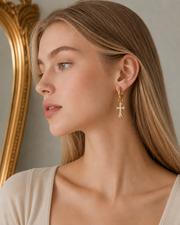Double Cross Drop Earrings additional view 5
