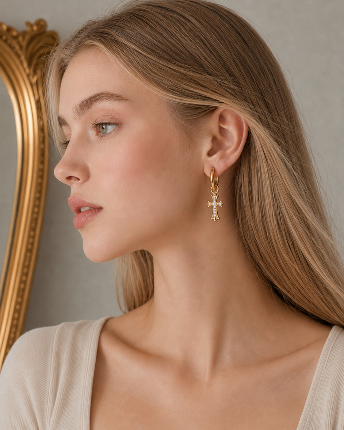 Double Cross Drop Earrings additional view 6