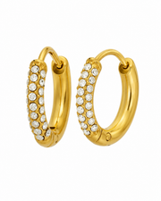 Pavé Huggie Hoop Earrings