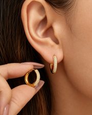 Pavé Huggie Hoop Earrings additional view 4