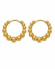 Beaded Huggie Hoop Earrings