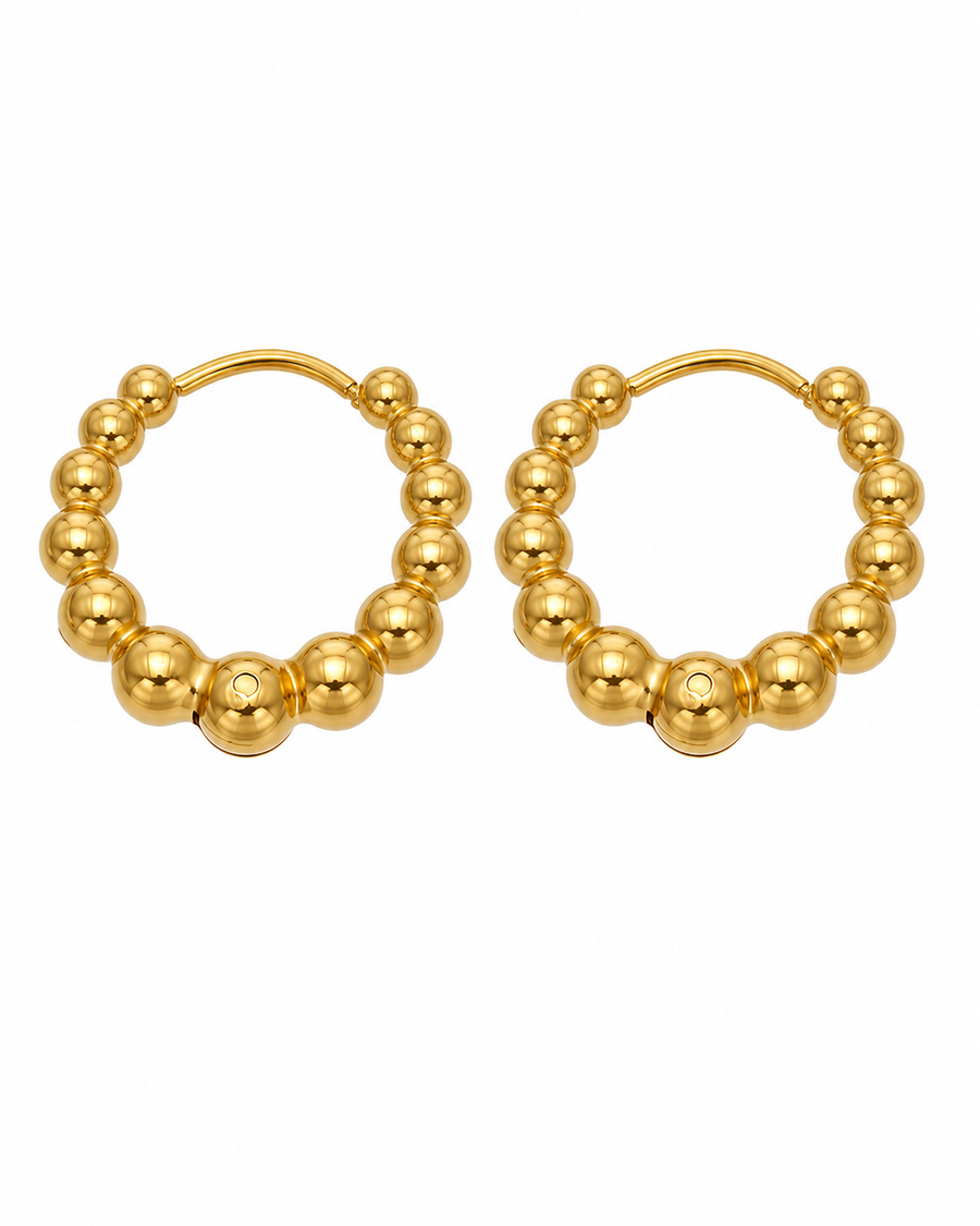 Beaded Huggie Hoop Earrings